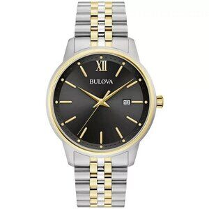 Bulova Men's Classic Date Indicator Quartz Silver Watch 41MM 98B374